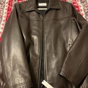 Calvin Klein Men’s Leather Jacket: Large/Tall